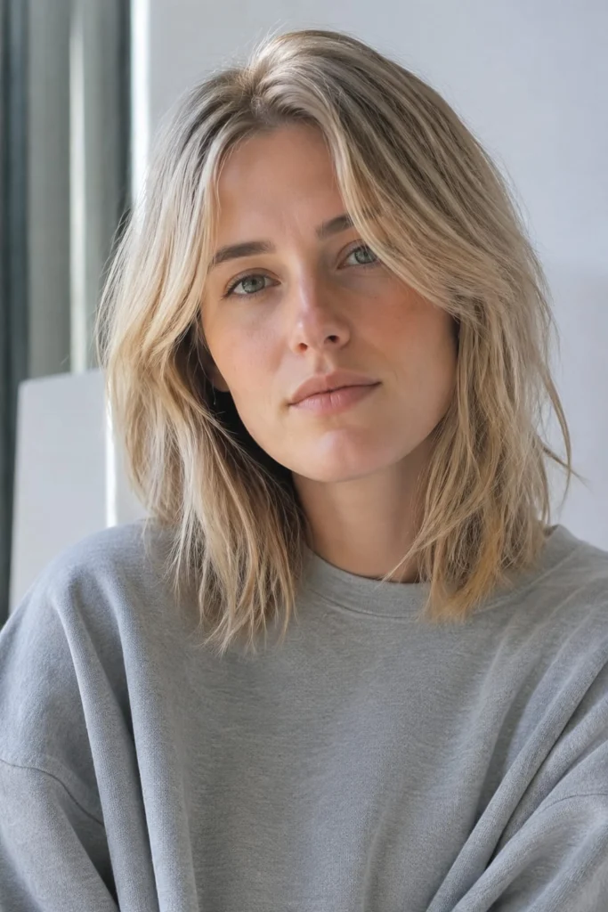 Piece-y Blowout with Disconnected Layers (Fine Hair)