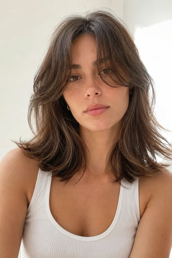  Textured Curtain-Bang Blowout (Thick Hair)